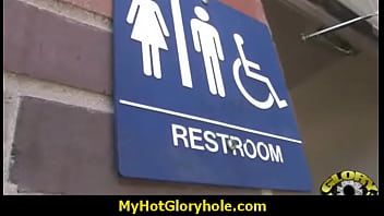 Horny lady enjoys gloryhole cocksucking interracial 23