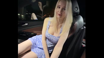 Fucked busty sexy blonde in a car and came on her face
