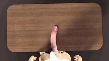 Huge white dick on the table bwc
