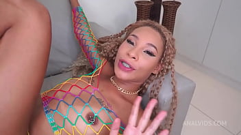 Sexy brazilian girl from the biggest favela lorinha dasul starts porn with fisting and double anal dap dapbreakin ana