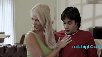 Busty milf seduces friends teen stepson & rides him