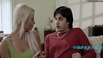 Busty milf seduces friends teen stepson & rides him