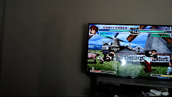 Naughty auntie came to play video games with me but she cheated and made me lose with a blowjob