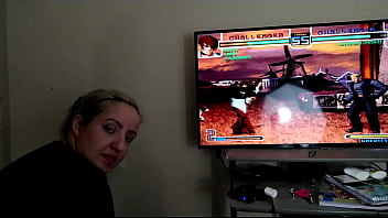 Naughty auntie came to play video games with me but she cheated and made me lose with a blowjob
