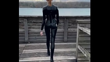 Where shall we visit next year #latex #catsuit #latexcatsuit #latexinpublic #latexinnature #hiking #lake #lakeview