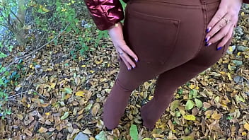 Risky outdoor blowjob by the lake red shiny downjacket fetish 316