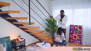 Pretty exchange student having her first ever ebony cock Pretty exchange student having her first ever ebony cock