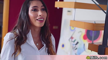 Pretty exchange student having her first ever ebony cock