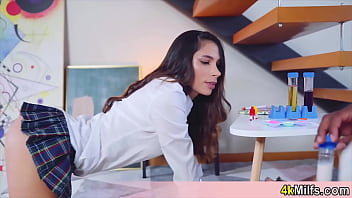 Pretty exchange student having her first ever ebony cock