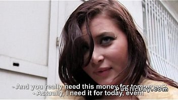 Busty french babe fucks for cash