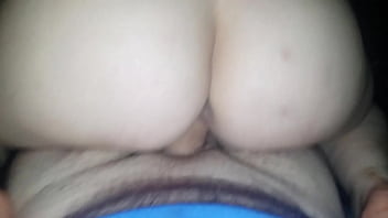 Amateur milf begs to bounce on his huge cock Amateur milf begs to bounce on his huge cock