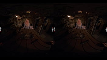 Dark room vr weird thoughts in her blonde head