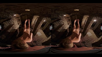 Dark room vr weird thoughts in her blonde head