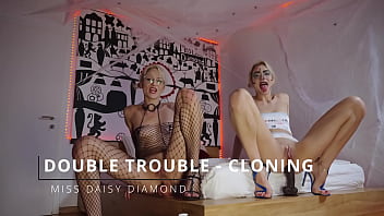 Pop art comic & fishnets twin anal play