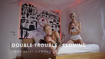 Pop art comic & fishnets twin anal play