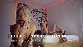 Pop art comic & fishnets twin anal play