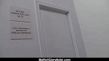 I sneak black bj as i fuck husband thrue gloryhole 1