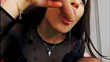 Cassandra lick her nylon feet in pantyhose