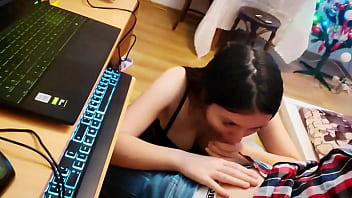 College sex tape nerd boy gets fucked by his hot classmate after school