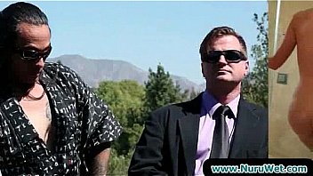 Gorgeous babe gives a nuru massage 09