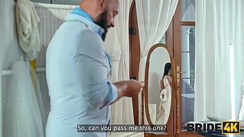 Bride4k kama oxi is having an unforgettable sex in the wedding dress salon