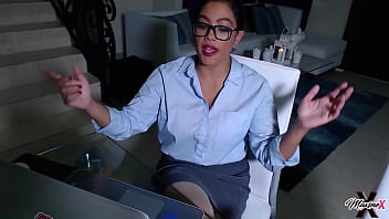 Slutty asian secretary maxine x gets on a desk 2 fuck herself