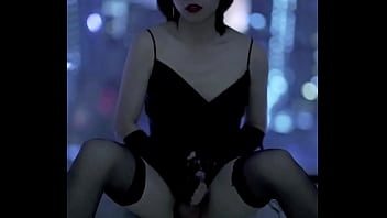 A Crossdresser Masturbating On Windowsill At Midnight thumbnail