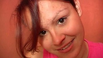 Auburn haired teen fuck dildo on toilet