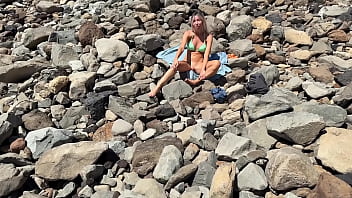 Student teen runs away from school and fucks with a big dildo