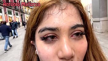 Cumwalk with submissive latina teen picked up in the street