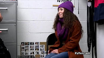 Curly spinner rides dick on the desk