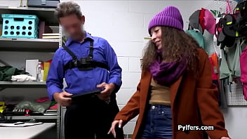 Curly spinner rides dick on the desk