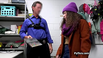 Curly spinner rides dick on the desk