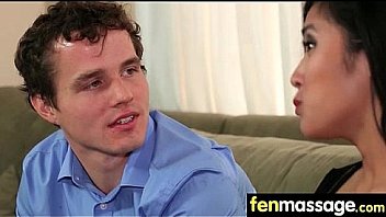 Massage girl sucks the tip for a tip 11