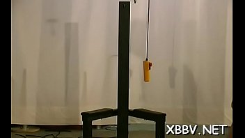 Exquisite floozy is shoving a big rubber sex toy