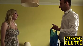 Slutty new girl spanks her naughty ass while she enjoys fucking hard with a male pornstar