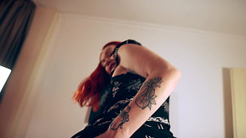 My fiery redhead gf surprises me by riding my hard cock