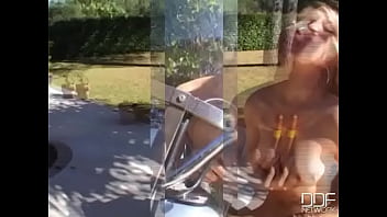 Sexy babe michelle enjoys a cigar