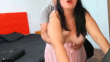 The stepmother was in the closet looking for clothes when her stepson fucked her hard