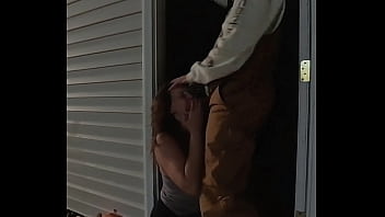 Stranger takes my pussy from behind while the neighbors are outside