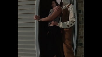 Stranger takes my pussy from behind while the neighbors are outside