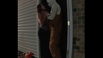 Stranger takes my pussy from behind while the neighbors are outside