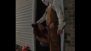 Stranger takes my pussy from behind while the neighbors are outside