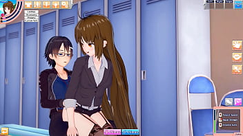 Office lady mina takes a hentai break to suck and fuck guy