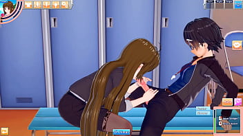 Office lady mina takes a hentai break to suck and fuck guy