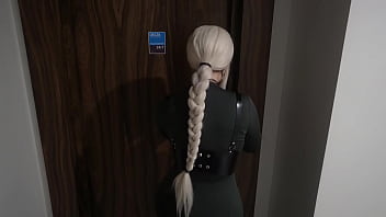 Hard fucked stranger in the mouth in the elevator public sex with a housemate