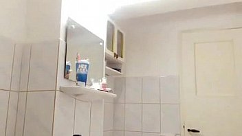 Busty blonde masturbate and takes a shower
