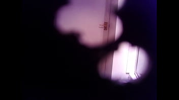 Inked babe gets naked and showers