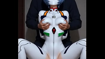 Rei bounded and gagged breast grasped