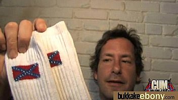 Hot ebony chick in interracial gangbang 18